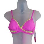 Bikini Nation Pink Yellow Embroidered Bikini Top Medium Photo 0