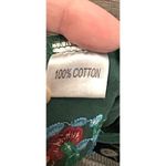 Mexican Embroidered Top S Green Puff Sleeve 100% Cotton Traditional Fiesta Artsy Photo 5