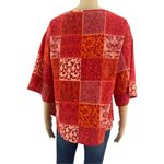 Sucrefas (S) Orange Floral Oversized Boho Beach Short Sleeve Top Blouse Photo 4