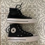 Converse Black Leather Platform Photo 0