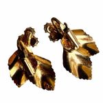 Vintage Gold Leaf & Emerald Green Rhinestone Clip Photo 6