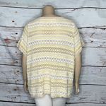Belle Boho by Kim Gravel NWOT 2X Stripe Summer Pointelle Open Stitch Sweater Top Yellow Photo 2