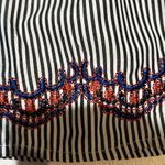 Roommates  striped bell sleeved with embroidery women’s size small Photo 5