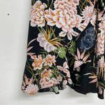 Hello Molly  Black Peach Green Floral Mini Wrap Dress Sleeveless Ruffled Women 10 Photo 2