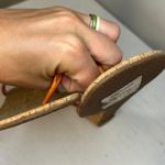 Michael Kors Micheal Kors Orange Leather and Cork Wedge Thong Sandal 9.5 Photo 5