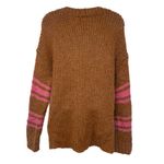 Aerie Fuzzy Feels Mohair Wool Knit Oversized Varsity Stripe Sweater Loose Chunky Photo 5