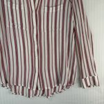 BP B.P. White Red Stripes Viscose Button Up Shirt Junior Size Large Nautical Prep Photo 4