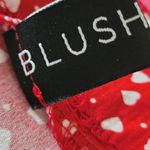 Blush Mar Size Small Dainty White Hearts Red Asymmetrical Skirt Photo 3