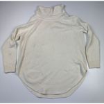 Athleta  Cream Ribbed Turtleneck‎ Sweater Curved Hem Cozy Knit Medium M Photo 0