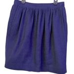 Burberry Brit Woven‎ Short Skirt Womens 6 Blue Pockets Gold Zipper Quiet Luxury Photo 3