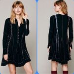 Free People FP One Womens Boho Black Long Sleeve Guaze Lace Dress Photo 9
