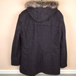 Alpine Swiss Women’s Gray Wool Blend Detachable Faux Fur Trim Hood Jacket Size XL Photo 7