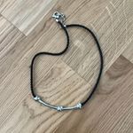 Salvatore Ferragamo New Ferragamo leather braided cord necklace with sterling silver knit detailing Photo 0