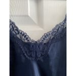 St. Michaels Marks‎ Spencer Womens Large Navy Lace Satin Slip Dress Blue Photo 3