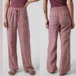 Athleta Cabo Linen Wide Leg Pants in Rust Color Women's Size 4 Photo 1