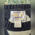 Vintage 80s Ninon de Lenclos diamond floral knit tunic sweater, size large Gray Photo 4