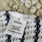 Pink Rose Black and White Striped Tank Top Photo 3