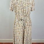 Reformation Jeans Square Neck Floral Tie Waist Dress Photo 0