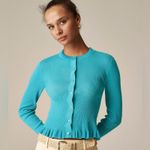 J.Crew women’s Ruffle Trim Cotton Gauze Cardigan White Size M NWOT Photo 7