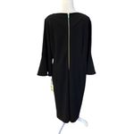 Calvin Klein Bell Sleeve Boat Neck Sheath Dress 3 Quarter Sleeve 20W Black NWT Photo 3