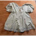 Free People Bop Around Textured Striped Romper Puff Sleeve Dress Size S Photo 6