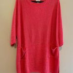 Soft Surroundings  Salmon Pink Slouchy Sweater Tunic Dress One Size Pockets Photo 0