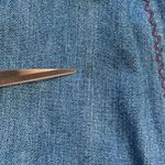 Vintage 90s Denim Jacket Pink Trim Medium Wash Floral Printed Shacket Large Blue Photo 12