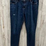 Old Navy Dark Wash Boyfriend Straight Jeans Distressed Womens 12 TALL Photo 0