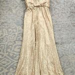 Bari Jay 1624 Sequins Spaghetti Strap Maxi Gown Gold 4 Photo 8
