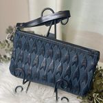 Boutique Blue And Black Heart Embossed Leather Wristlet Photo 0