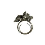 Stella & Dot Silver Tone Filigree Flower Ring Adjustable Sizing 5 to 7 Statement Photo 1