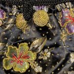 Floral Embroidered Drawstring Bag Black Photo 4