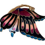 Vintage Cloisonné Butterfly Brooch Pin Estate Jewelry Gold Photo 0