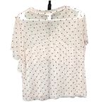 H&M  Women's Blouse Top Tulle Pink Black Polka-dots Size L Photo 1