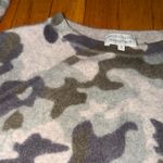 White + Warren Essential 100% Cashmere Camouflage Crewneck Sweater Green Photo 4
