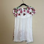 Desigual  embroidered floral and butterfly white tunic‎ top size medium Photo 5