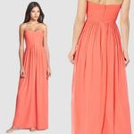 Parker  Bayou Dragon Fruit Coral Strapless Silk Gown Maxi Dress Size S Photo 1