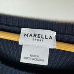 Marella Sport Striped Cotton Knit Sweater Large Navy Nautical Coastal Pullover Blue Photo 3