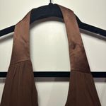 Max and Cleo 🤎 Y2K Brown Beaded Silk Halter Midi Dress Size 2 Photo 2