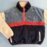 Trovata Birds of Paradis Casey Bluestone Sherpa Pullover Fleece Sweatshirt Blue Size M Photo 5