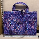 Vera Bradley NWOT  Purple Floral Cotton Quilted Travel Case/Organizer Photo 3