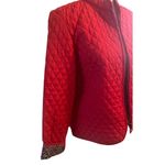 Briggs New York  Red Quilted Jacket with Print Lining Petite Size Small Photo 2