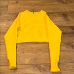 Alphalete Alphlete Revival Bright Yellow Long Sleeve Crop Top Size M Photo 2