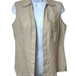 Foxcroft  Ivory 100% Linen Fitted Fit Cottagecore Granola Girl Summer Vest 6P Photo 0