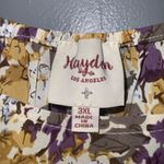 Mayden Los Angeles Chic Floral Womens Babydoll Blouse Purple & Yellow Floral 3XL Size undefined Photo 7