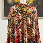 Umgee Womens Size Large Black Floral Bell Sleeve Pullover Dress Photo 4