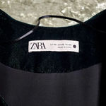ZARA  Emerald Green Velvet Pearl Button Blazer Photo 5