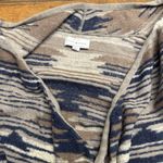 Lucky Brand Womens Open Cardigan Sweater Small Navy Tribal Aztec Long Pockets Photo 5