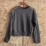 ZARA NWT Women's Gray Sweatshirt Size S Beaded Sleeve Detail Photo 0