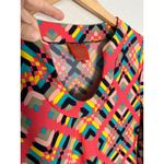 Tracy Negoshian Coral Diamond Geo Stretchy Shift Dress Size XS Preppy Teacher Photo 4